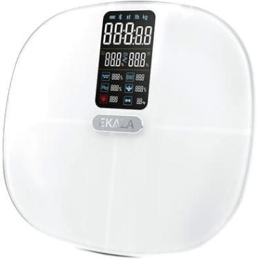 Imagem de Balança Bioimpedância Corporal Ekaza Ekwl-F1919b, Frequência Cardíaca, App Alexa