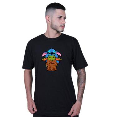 Imagem de Camiseta Unissex Lilo Stitch yoda Star Wars - Lafre, Preto, GG
