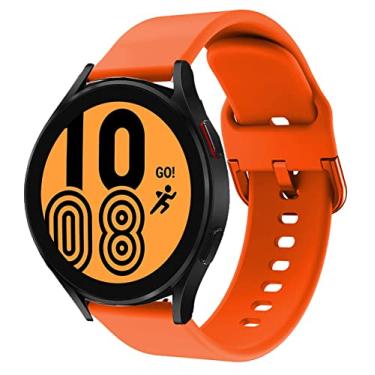 Imagem de DEALELE Pulseira de substituição compatível com Samsung Galaxy Watch 7 / FE / 6/6 Classic / 5/5 pro / 4/4 classic/Galaxy 3 de 41 mm / Active 2 / Huawei GT3 de 42 mm, 20 mm (laranja)