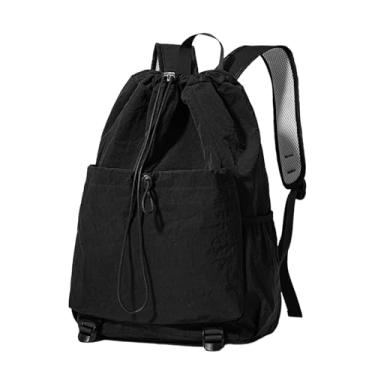 Imagem de KiBcsLic Mochila com cordão, bolsa grande para raquetes, para homens e mulheres, bolsa de tênis, mochila de tênis para squash, raquetes, bolas, acessórios, Preto