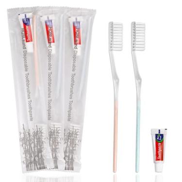 Imagem de Escova de dentes HQSLsund descartável com pasta de dente, pacote com 1