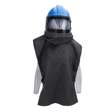 Imagem de Asixxsix Capacete Sandblaster, 1/4in Entrada 13mm Rosca Safe Air Feed Sandblasting Hood Máscara Com termostato Ar Fornecido Segurança Ferramenta Proteção Para pulverização lixar