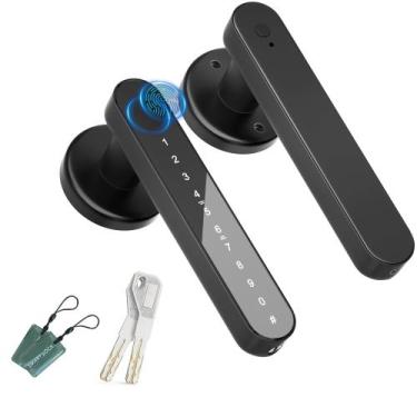 Imagem de Fechadura de porta com impressão digital IKOED Smart biométrica preta