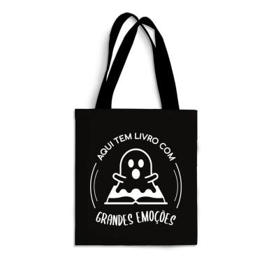 Imagem de Ecobag Média livro book algodão sustentável cru ou preta kindle capa presente natal dia dos professores