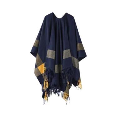 Imagem de Xale Feminino De Cashmere Artificial Dupla Face Quente Com Estampa Xad