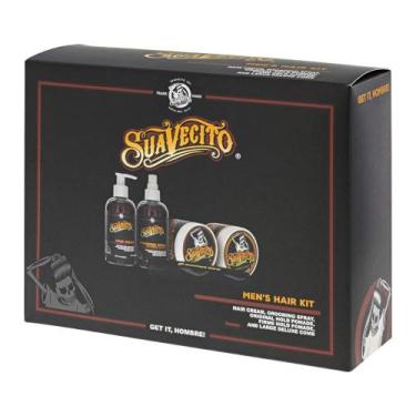 Imagem de Kit de cabelo Suavecito masculino com pomada, creme para cabelo e spra