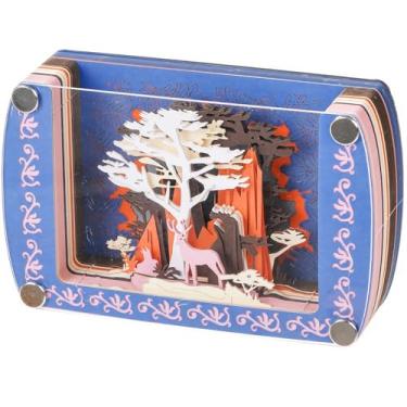 Imagem de Bloco de notas 3D Arty - Forest Encounter - Bloco de notas de veado, decoração de mesa com calendário de arte 3D, escultura de papel exclusiva - Bloco de notas divertido e notas antiaderentes fofas