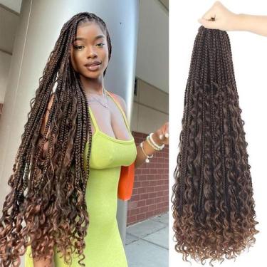 Imagem de Crochet Hair Diha Goddess Box Braids 24 polegadas com pontas encaracol
