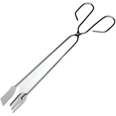 Imagem de Pinça de lareira de acampamento ferramenta resistente para churrasco ao ar livre e lareira pinça de carvão cabo ergonômico acessório de fogueira portátil para cozimento seguro e manuseio de lenha