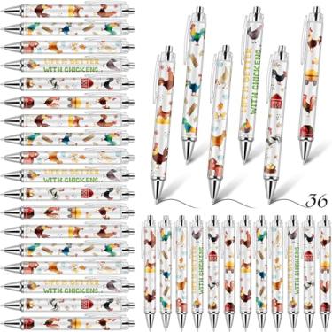 Imagem de Sayglossy 36 canetas esferográficas de galos engraçadas a granel para presente, prêmios educacionais para estudantes, professores, amantes de pintinhos, formatura, sala de aula, escritório, artigos de
