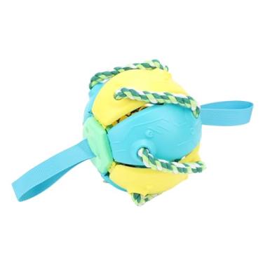 Imagem de Tnfeeon Brinquedo de Mastigação de Cães Durões Com Corda para Brincar Ao Ar Livre, Bola de Borracha Durável para Buscar Sessões Interativas e Interativas (Verde)