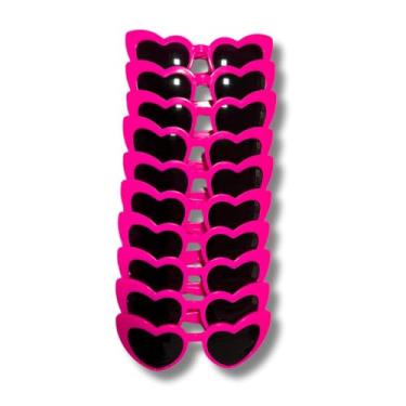 Imagem de Kit 10 Óculos de Sol Madu Coração para Festa, Casamento, Balada (Rosa)