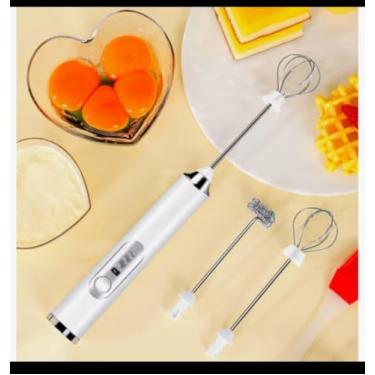 Imagem de Batedor de Leite Elétrico USB Recarregável, Mixer Portátil para Café, Ovos e Creme, Achocolatado, Haste de Aço Inoxidável, Prático e Sem Sujeira