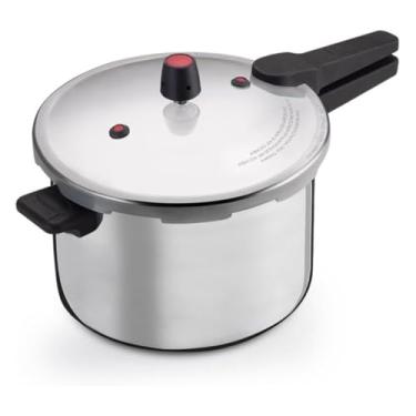 Imagem de Panela de Pressão 10 Litros Fechamento Externo – Alumínio Polido, Cabo Resistente em Baquelite, Segurança e Alta Capacidade, Com Válvulas de Segurança, Nacional