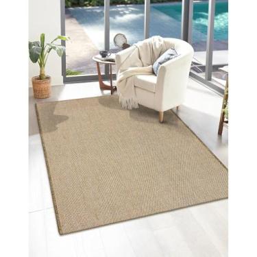 Imagem de Tapetes São Carlos – Tapete Sarja Linhaca | Estilo Nórdico Liso em Polipropileno c/Proteção UV | Lavável e Compacto p/Entrada e Sala | 0,3cm x 3m x 4m