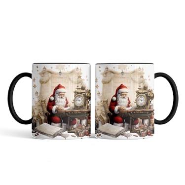 Imagem de Caneca xicara porcelana Natal papai noel 25EI (vermelho)