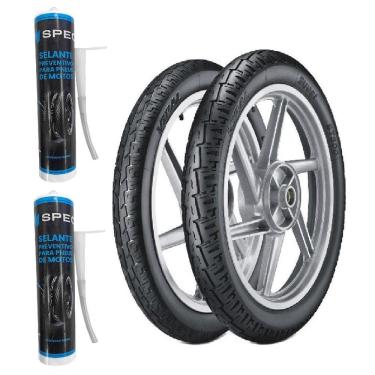 Imagem de Par de Pneu 90/90-18 + 275-18 Vipal ST300 Cg Fan Titan125 150 160 + REPARO SPEC 300ML
