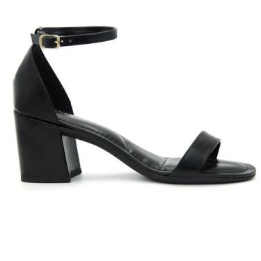 Imagem de Sandalia Via Uno Original Salto Grosso Medio Feminino 026, 37, Preto