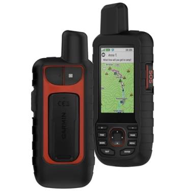 Imagem de Capa para Garmin GPSMAP 66i / 67i, navegador GPS portátil ao ar livre, capa protetora de silicone macio, à prova de choque, poeira e anti-arranhões, preta