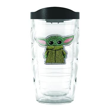 Imagem de Tervis Copo de viagem Star Wars - Mandalorian - Grogu Made in USA com isolamento térmico de parede dupla mantém as bebidas frias e quentes, 290 ml ondulado, clássico