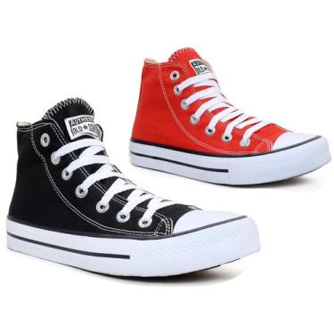 Imagem de Kit 2 pares Kalum Botinha All Authentic Star Cano Alto, 35, Unissex