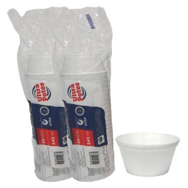 Imagem de Pote Térmico De Isopor 240Ml Descartável C/50 Caldo Sorvete