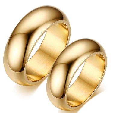 Imagem de  Par Alianças Anéis Clássicas 7mm Banhado A Ouro 18k