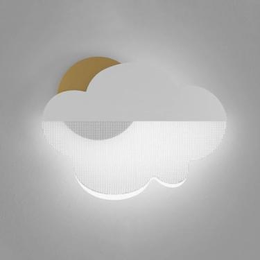 Imagem de Luminária de cabeceira com fio para meninos e meninas, luminária de parede para quarto infantil, luminária de parede LED em formato de nuvem, lâmpada para quarto infantil, para berçário, jar