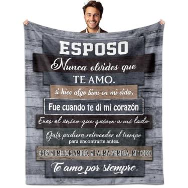 Imagem de LAIORD Regalo para Mi Esposo, Cobertor Esposo 152 cm x 127 cm, Presentes para Marido em Espanhol, Regalo de Aniversario para Esposos, Regalos para San Valentin Cumpleaños Día del Padre Navidad para