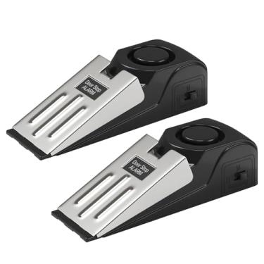 Imagem de HOSOM Alarme de batente de porta para segurança doméstica e de viagem, dispositivo de segurança de sirene alta de 120 dB, cunha de batente de porta antiderrapante portátil para apartamento, hotel