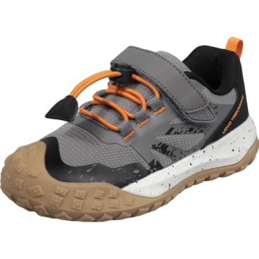 Imagem de UOVO Tênis de caminhada para meninos à prova d'água tênis de corrida respirável leve antiderrapante esportes de caminhada ao ar livre (bebês/crianças pequenas/grandes), Cinza escuro, 12 Little Kid