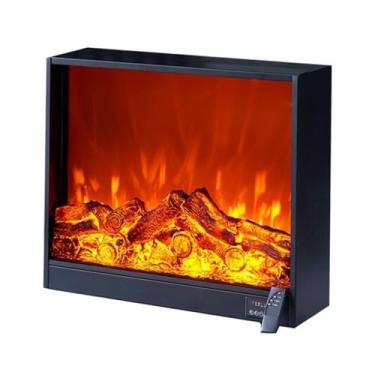 Imagem de Lareira Decorativa Inserções de lareira elétrica, decorativa embutida com chama realista para escritório doméstico, controle remoto/botão(S)