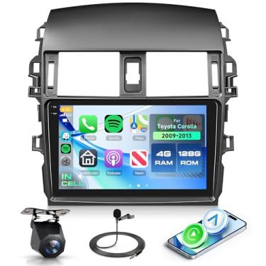 Imagem de Rádio estéreo 4+128G Android 15 para Toyota Corolla 2009-2013 com carplay sem fio Android Auto, unidade de cabeça de tela interna de 23 cm com GPS/Bluetooth 5.0/FM RDS/EQ/Wi-Fi Mirror Link Backup