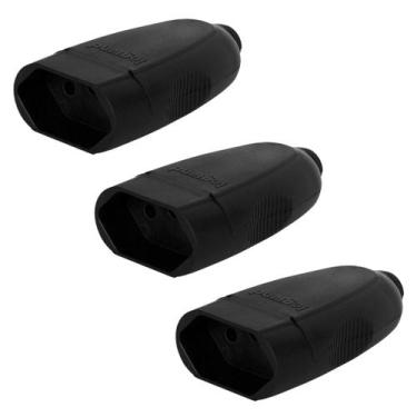 Imagem de Kit 3 Plug Femea 2p+t Pb Axial 10a 250v Cor Preto Legrand - PIAL