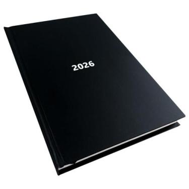 Imagem de Agenda 2026 Costurada Anual Diária Executiva 168Fls - KAZ, Preto