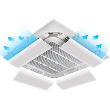 Imagem de Defletor De Ar Condicionado Central De 4 Peças, Defletores De Ventilação Ajustáveis Em Ângulo, Universal, Anti-sopro Vento Direto, Fivela De Metal Fixa, 90cm/35.4in