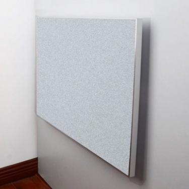 Imagem de LXB Mesa de computador para uso doméstico montada na parede - mesa de jantar dobrável com bordas de alumínio para computador de madeira / 90 × 55 cm