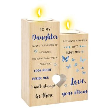 Imagem de Presentes para filha da mãe - Castiçais em forma de coração presentes para filha da mãe, aniversário, dia das mães, Natal, casamento, dia dos namorados, formatura, presente de Páscoa para mulheres e