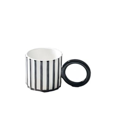 Imagem de URGDWEKJY Caneca de viagem com padrão vertical xícara de cerâmica xícara de café da manhã caneca doméstica xícara de café de cerâmica copo de viagem xícara de chá xícara de chá de chocolate quente