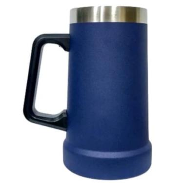 Imagem de Caneca Térmica Inox de Cerveja, Copo Térmico Dupla Camada, 709ml, para Bebidas Geladas e Chopp (Azul Escuro)