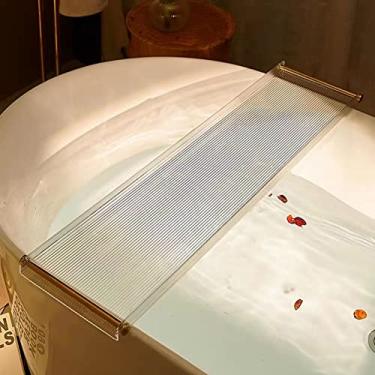 Imagem de Bandeja para banheira bandeja de casa de banho de acrílico bandeja para carrinho de banheira suporte para banheira antiderrapante bandeja organizadora para casa de banho mesa de casa de banho com asas