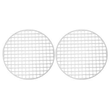 Imagem de PATIKIL Grelhas redondas de malha para churrasco, 2 peças de 20 cm circular de aço inoxidável para churrasqueira, furo quadrado, rede de churrasqueira redonda para acampamento ao ar livre, festas em