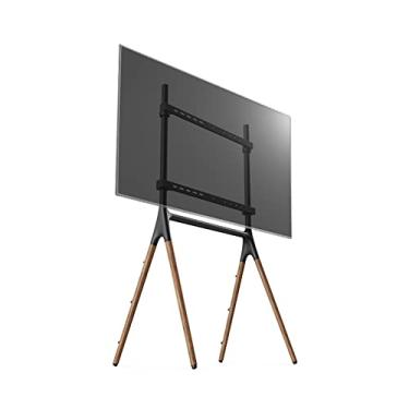 Imagem de Suporte de TV Independente Suporte de TV Suporte de TV Criativo de Arte de Madeira Suporte de TV Móvel para Pedestal de TV de 124.5 cm a 177.8 cm Suporte de TV Pernas de TV