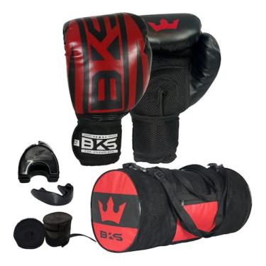 Imagem de Luva De Boxe Muay Thai Kickboxing bolsa bandagem bucal case Bks, Verme