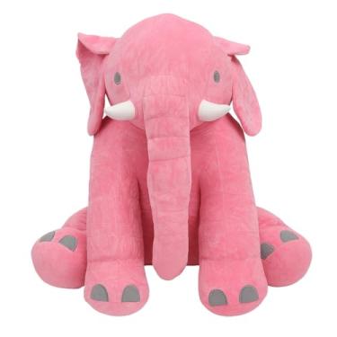 Imagem de Elefante de Pelúcia Gigante 1,20m Super Macio Antialérgico Decorativo (ROSA)