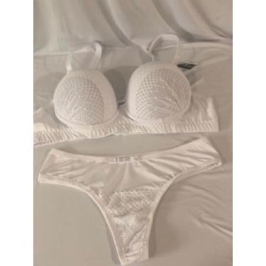 Imagem de Conjunto Mary Plus Size - Flalu Lingerie, Branco, 48