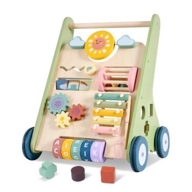 Imagem de Baby Push Walker Takeeyce de madeira com rodas de 6 a 12 meses