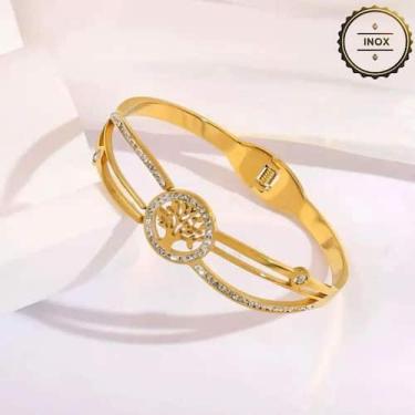 Imagem de Bracelete Dourado Árvore da Vida Aço Inoxidável - Maria Pinho