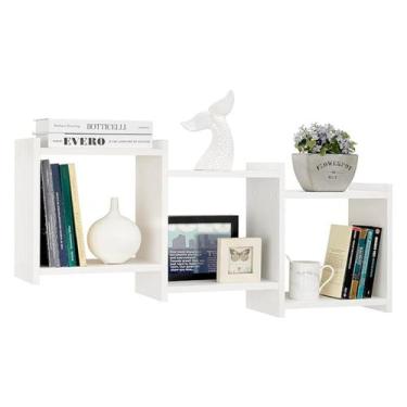 Imagem de Prateleira estante decorativa mdf 120x45x18cm para salas quartos e esc