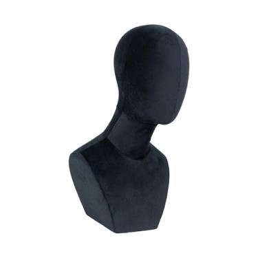 Imagem de Almencla Jóias Manequim Busto Peruca Display Stand Cabelo Manequim Cabeça Modelo Pingente Corrente Display Stand para Shopping Mall Boutique Caps, Preto